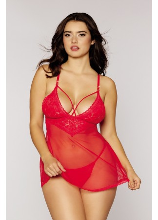 Nuisette et string rouge - DG12701RED