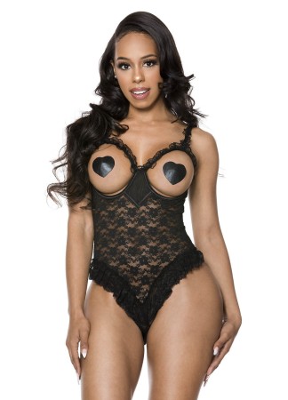 Body seins nus et ouvert à l'entrejambe - ML80061BLK