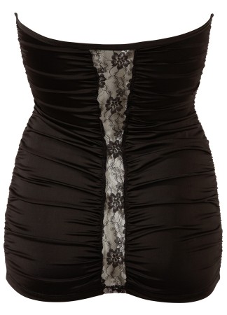 Robe noire courte sexy avec bande dentelle noire - R2710773