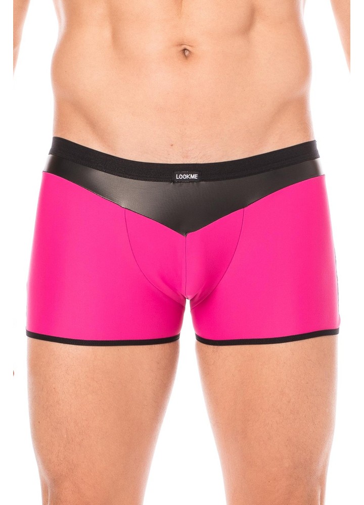 Boxer magenta simili cuir brillant - LM2001-67MAG