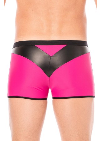 Boxer magenta simili cuir brillant - LM2001-67MAG