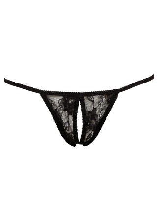 String dentelle noire ouvert à l'entrejambe - R23207621101