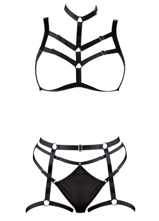 Ensemble soutien-gorge harnais et string porte-jarretelles - R24804761101