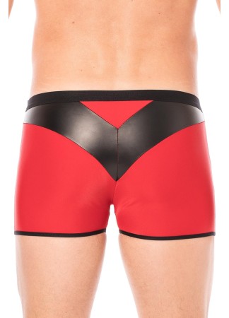 Boxer rouge simili cuir brillant - LM2001-67RED