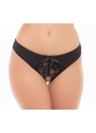 Culotte ouverte noir  - REN1157-BLK