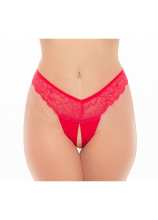 Tanga fendu rouge - REN1159-RED