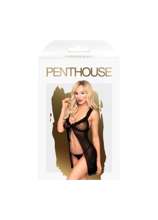 Babydoll et string assorti Noir After sunset - PH0007BLK