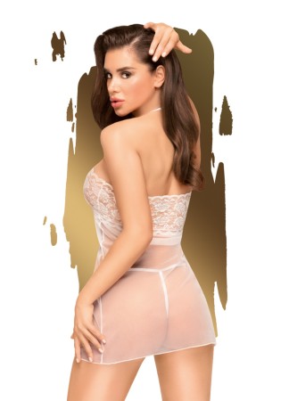 Nuisette transparente et string assorti Blanc All yours - PH0092WHT