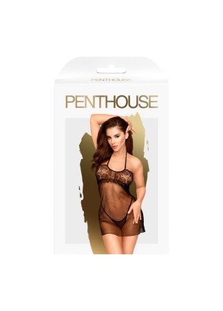 Nuisette transparente et string assorti Noir All yours - PH0091BLK