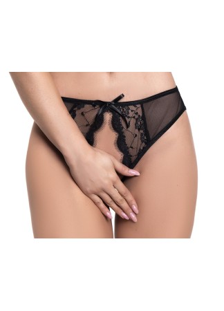 Culotte noire ouverte - MAL115BLK