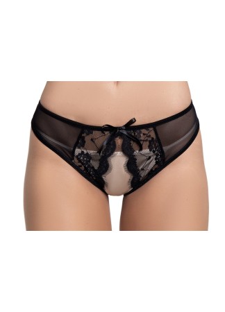 Culotte noire ouverte - MAL115BLK