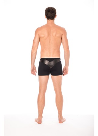 Boxer noir simili cuir brillant - LM2001-67BLK