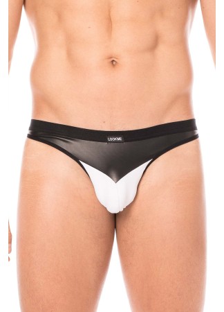 Jock blanc simili cuir brillant - LM2001-27WHT