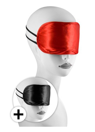 Large masque satin lot de 2 rouge et noir - CC570038