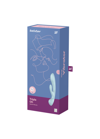 2 en 1 Rabbit point G avec stimulateur de clitoris et Wand Bleu USB Triple Oh Satisfyer - CC597813