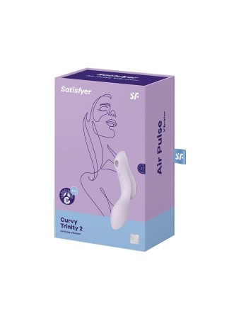 2 en 1 Vibromasseur et stimulateur de clitoris USB violet Curvy Trinity 2 Satisfyer - CC597788