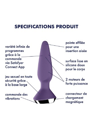 Plug anal vibrant connecté USB ilicious 1 violet Satisfyer - CC597221