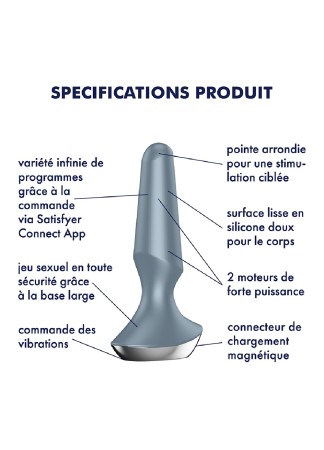 Plug anal vibrant connecté USB ilicious 2 Ice blue Satisfyer - CC597290