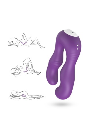 Vibromasseur Violet en forme de U double tête stimulateur point G - USK-V07PUR