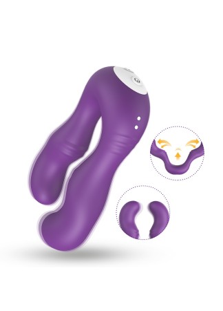 Vibromasseur Violet en forme de U double tête stimulateur point G - USK-V07PUR