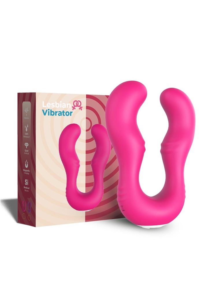 Vibromasseur Rose en forme de U double tête stimulateur point G - USK-V07PNK