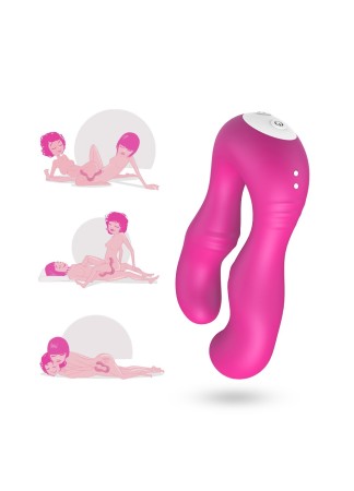 Vibromasseur Rose en forme de U double tête stimulateur point G - USK-V07PNK