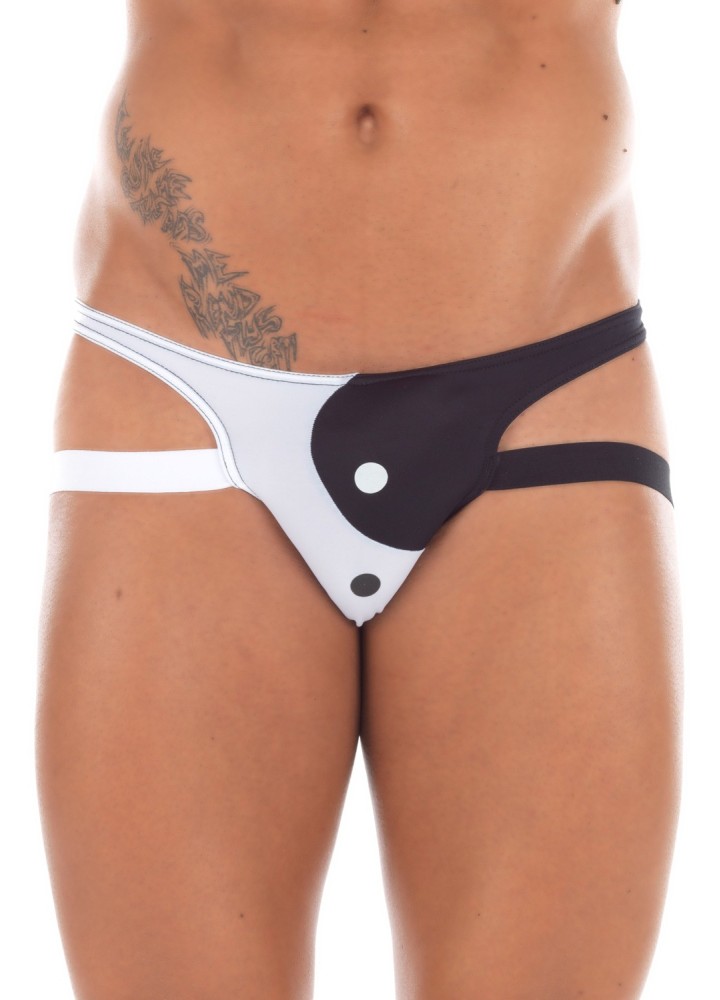 Jock strap blanc noir Tao - LM18-27BWH