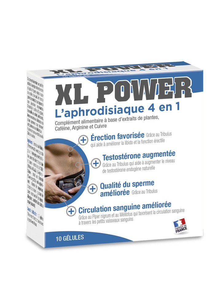 XL Power aphrodisiaque 4 en 1, 10 gélules - LAB32