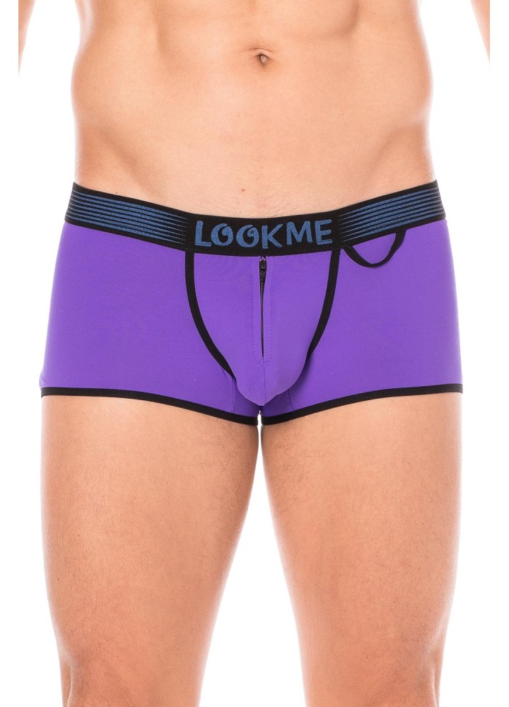 Mini-Pant Violet échancré avec zip - LM2003-68PUR