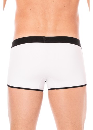 Mini-Pants blanc échancré avec zip - LM2003-68WHT