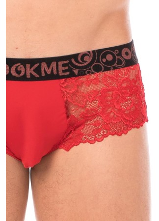 Mini-Pant rouge en dentelle délicate - LM2006-68RED