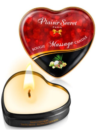 Mini bougie de massage fruits exotiques boîte coeur 35ml - CC826067