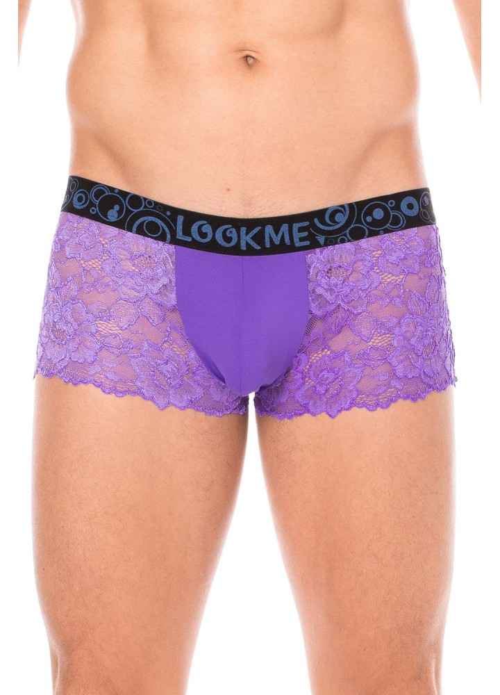 Boxer violet en dentelle délicate - LM2006-67PUR