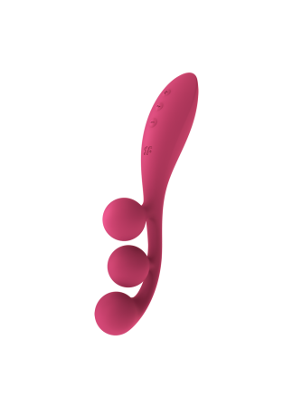 Vibromasseur triple stimulation flexible, anal, vaginale, clitoridienne Tri Ball rouge USB Satisfyer - CC597817