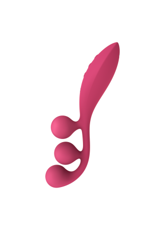 Vibromasseur triple stimulation flexible, anal, vaginale, clitoridienne Tri Ball rouge USB Satisfyer - CC597817