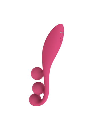 Vibromasseur triple stimulation flexible, anal, vaginale, clitoridienne Tri Ball rouge USB Satisfyer - CC597817