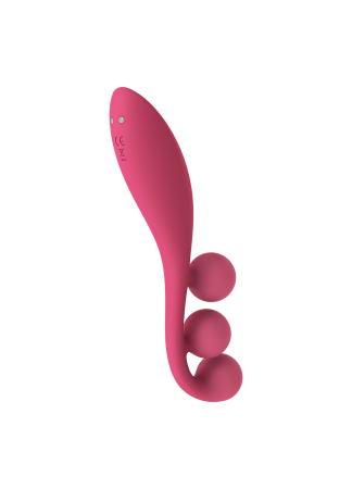 Vibromasseur triple stimulation flexible, anal, vaginale, clitoridienne Tri Ball rouge USB Satisfyer - CC597817