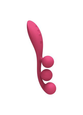 Vibromasseur triple stimulation flexible, anal, vaginale, clitoridienne Tri Ball rouge USB Satisfyer - CC597817