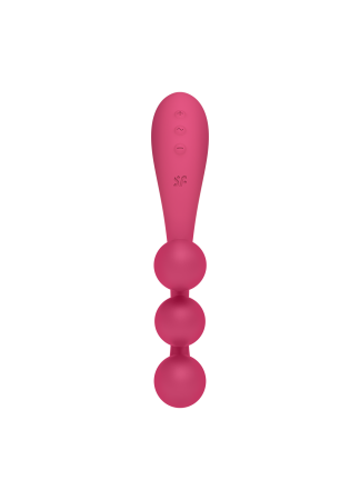 Vibromasseur triple stimulation flexible, anal, vaginale, clitoridienne Tri Ball rouge USB Satisfyer - CC597817