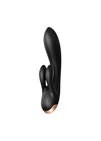 Vibromasseur rabbit noir double stimulation clitoris Double Flex Satisfyer - CC597809