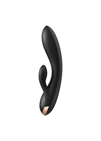 Vibromasseur rabbit noir double stimulation clitoris Double Flex Satisfyer - CC597809