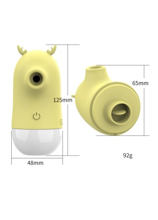 2 en 1 Stimulateur clitoridien par vibrations et par langue USB Cerf - BOZ-051