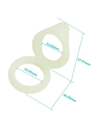 Double cockring vert fluorescent en silicone - WS-NV508B