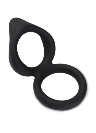 Double cockring noir en silicone - WS-NV508B