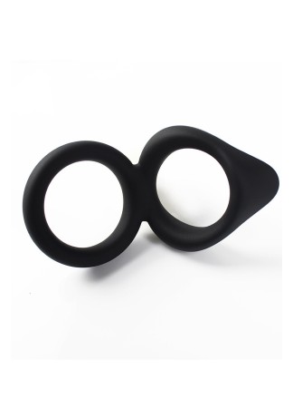 Double cockring noir en silicone - WS-NV508B