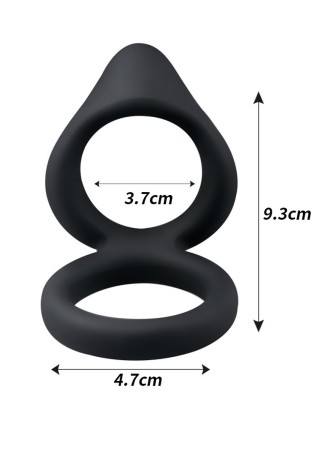 Double cockring noir en silicone - WS-NV508B