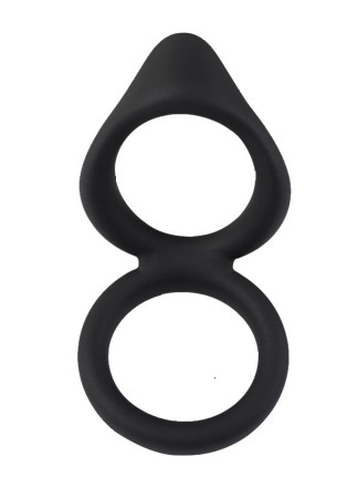 Double cockring noir en silicone - WS-NV508B