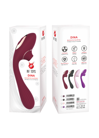 2 en 1 stimulateur de clitoris sur membrane et vibromasseur point G USB violet flexible USB violet flexible DINA - WS-NV017PUR