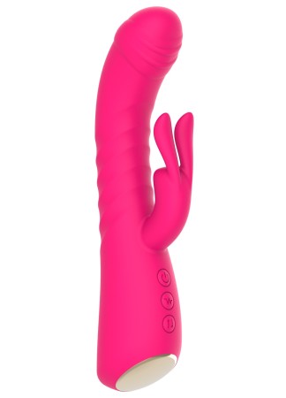 Vibromasseur rabbit rose chauffant avec fonction va-et-vient, USB - WS-NV040