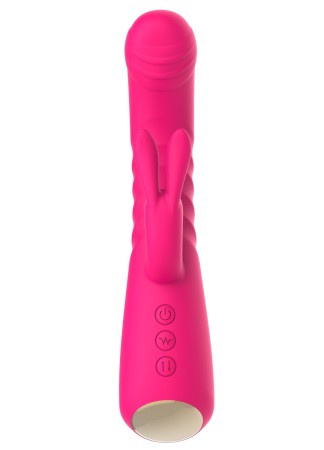 Vibromasseur rabbit rose chauffant avec fonction va-et-vient, USB - WS-NV040